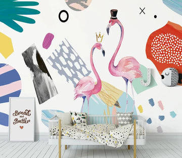 3D Everyday Tools Flamingos 1136 Wall Murals