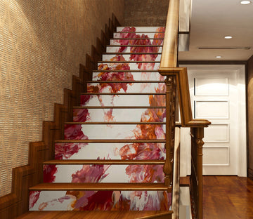 3D Red Water Paint Texture 90188 Valerie Latrice Stair Risers