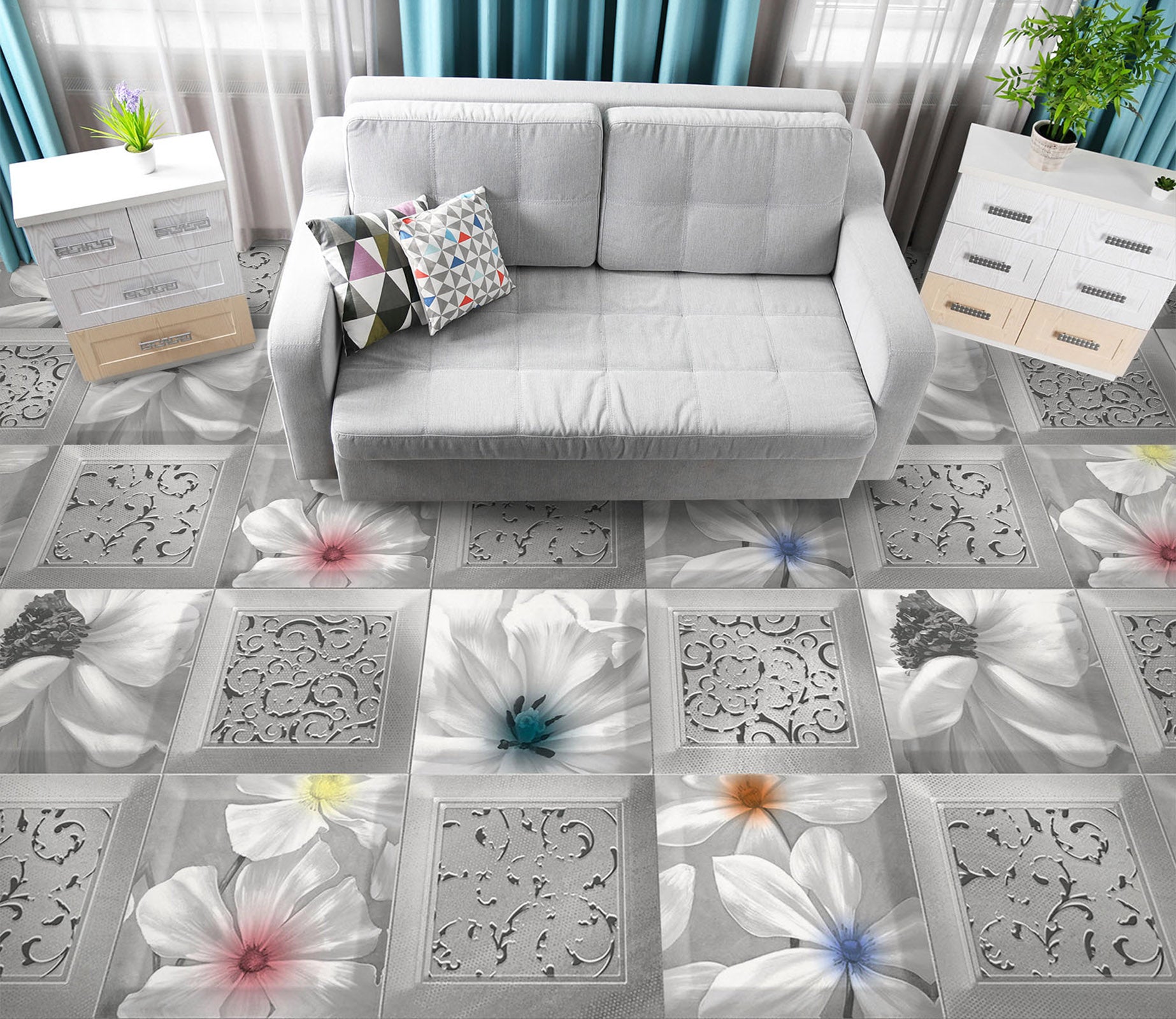 3D Advanced Flower Art 867 Floor Mural  Wallpaper Murals Rug & Mat Print Epoxy waterproof bath floor