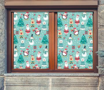 3D Santa Snowman 30067 Christmas Window Film Print Sticker Cling Stained Glass Xmas