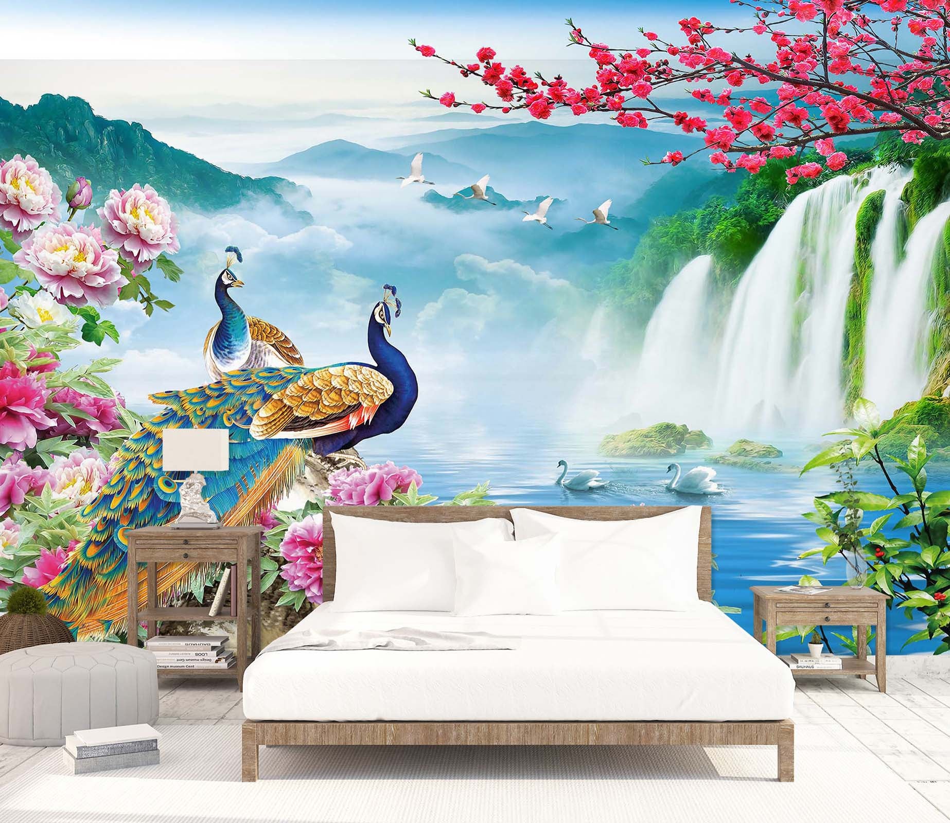 3D Peacock Valley 1622 Wall Murals