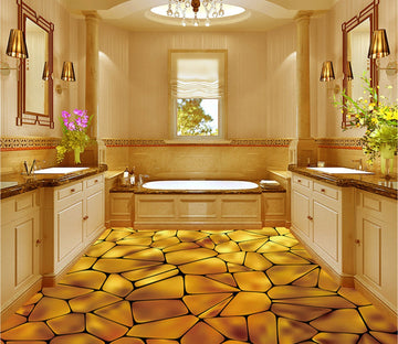 3D Golden Geometric Pattern WG010 Floor Mural Wallpaper AJ Wallpaper 2 