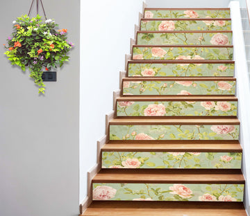 3D Pink Flower Branch Pattern 10416 Uta Naumann Stair Risers