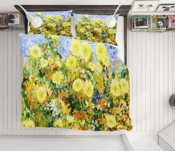 3D Yellow Chrysanthemum 1145 Allan P. Friedlander Bedding Bed Pillowcases Quilt