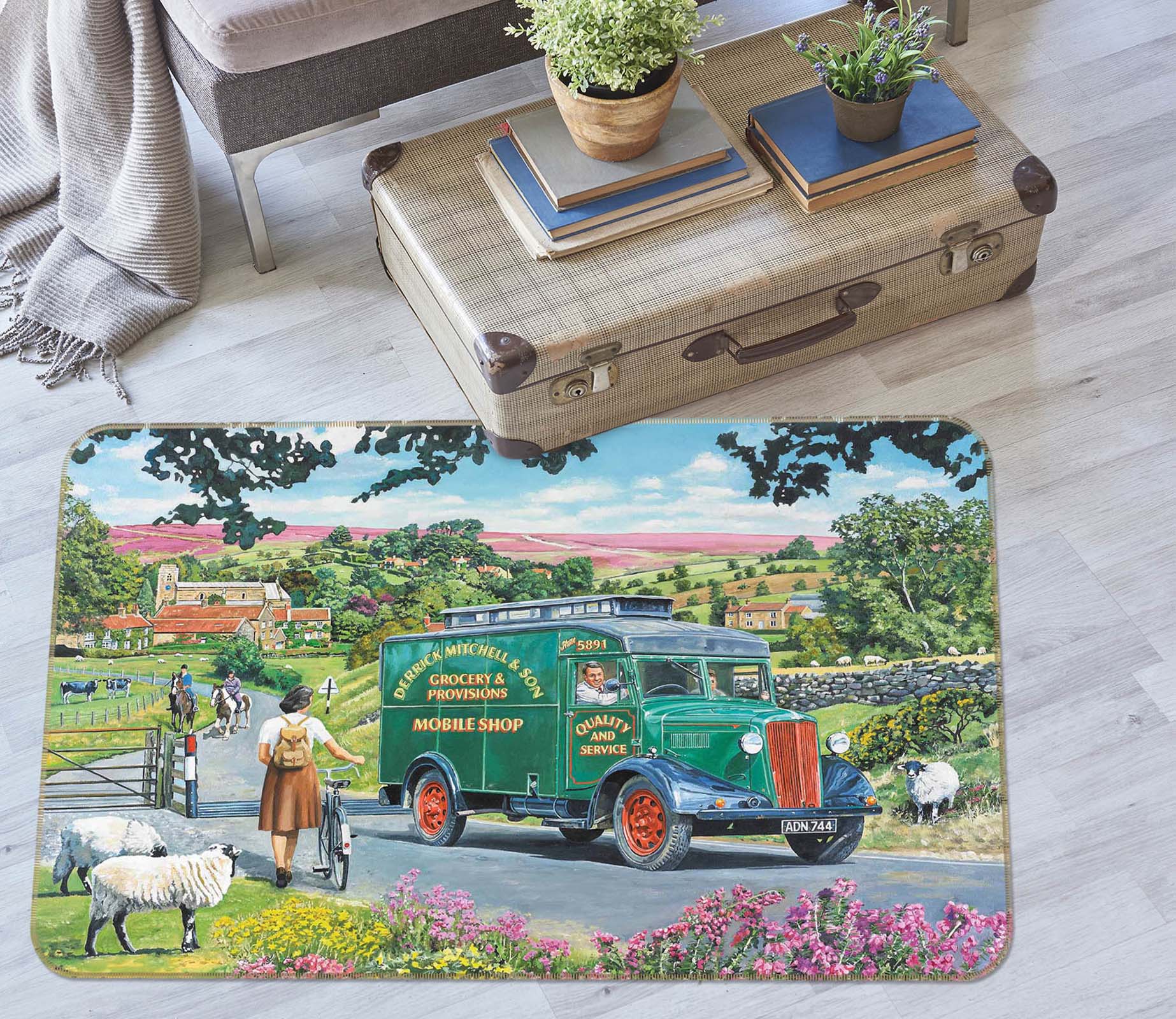 3D Over Hill And Dale 1093 Trevor Mitchell Rug Non Slip Rug Mat