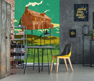 3D River House 1412 Showdeer Wall Mural Wall Murals