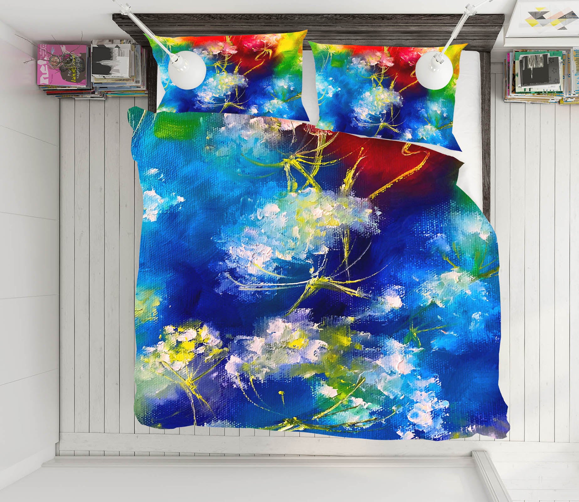 3D Blue Flower 620 Skromova Marina Bedding Bed Pillowcases Quilt