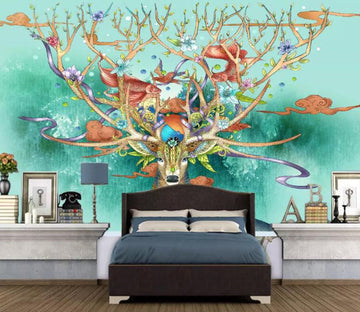 3D Colored Elk WG99 Wall Murals Wallpaper AJ Wallpaper 2 