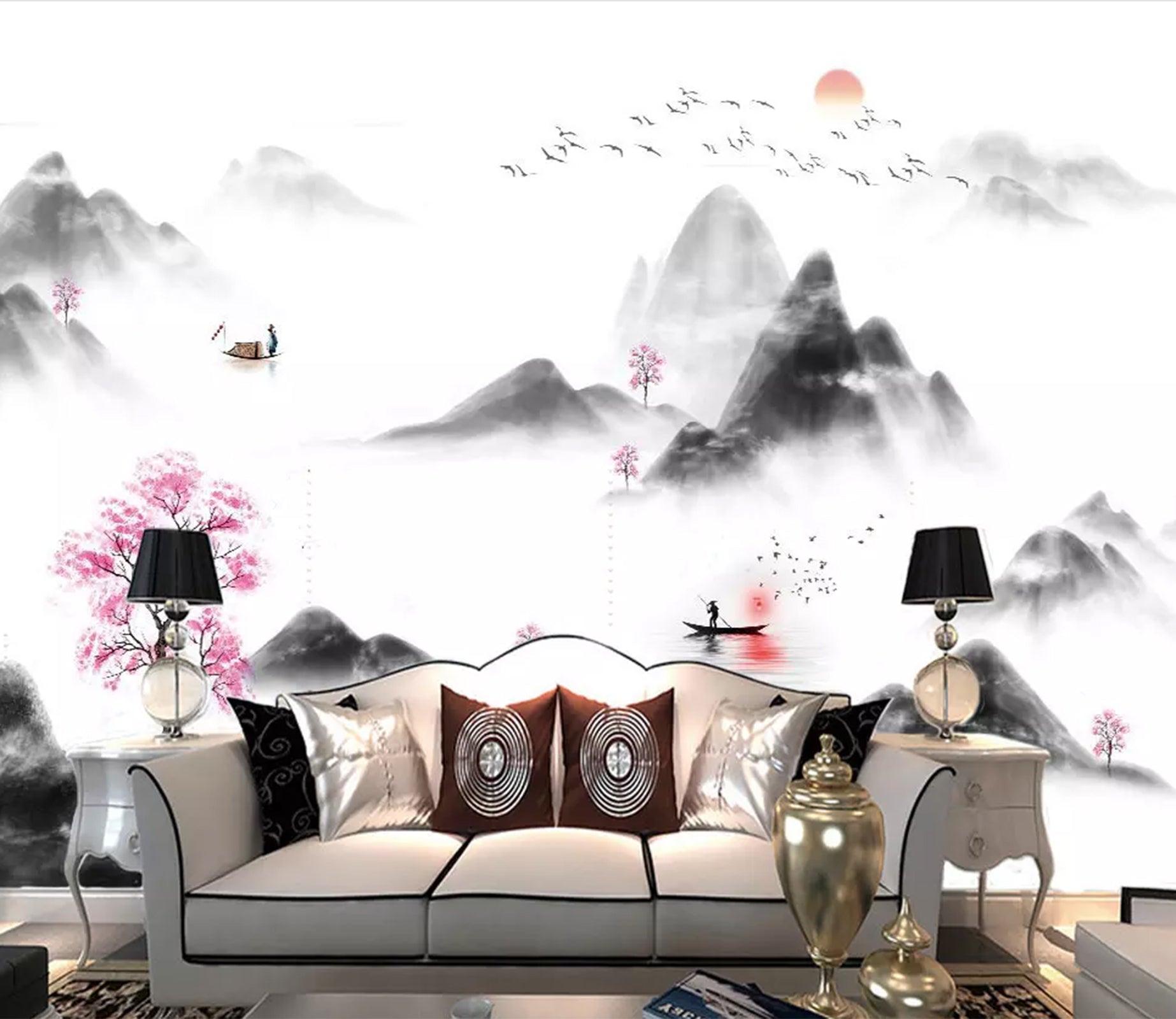 3D Misty Mountain Forest WC68 Wall Murals Wallpaper AJ Wallpaper 2 