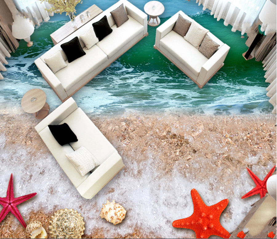 3D Tranquil Beach 0223 Floor Mural  Wallpaper Murals Rug & Mat Print Epoxy waterproof bath floor