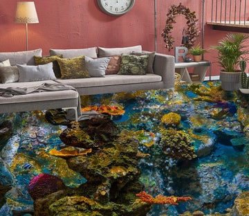 3D Dark Green Coral 092 Floor Mural  Wallpaper Murals Rug & Mat Print Epoxy waterproof bath floor