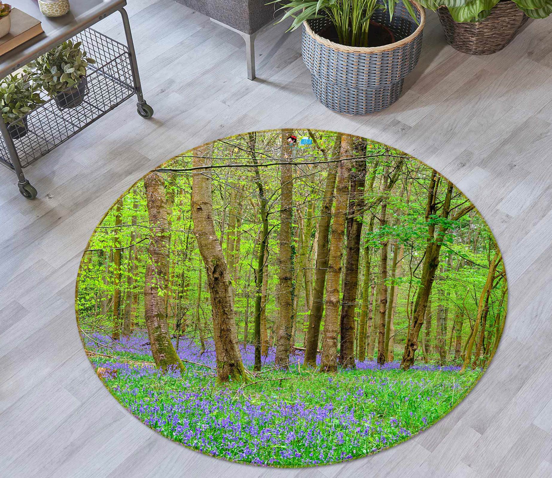 3D Green Grass 7596 Assaf Frank Rug Round Non Slip Rug Mat