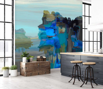 3D Blue Lake 1427 Michael Tienhaara Wall Mural Wall Murals