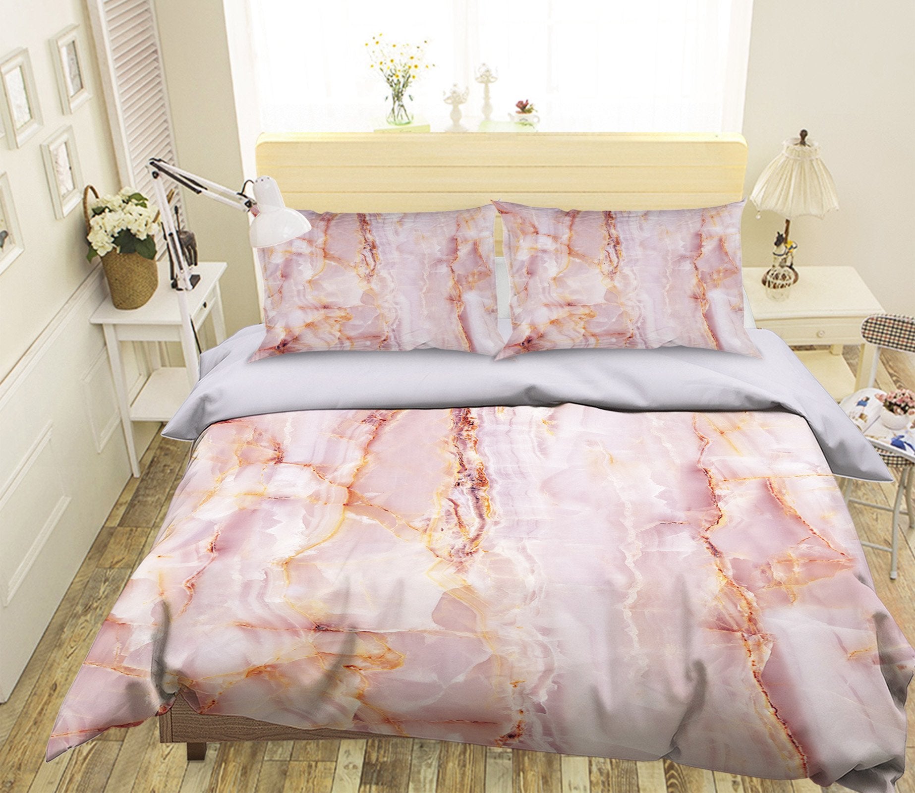 3D Powder Stone Pattern 040 Bed Pillowcases Quilt Wallpaper AJ Wallpaper 