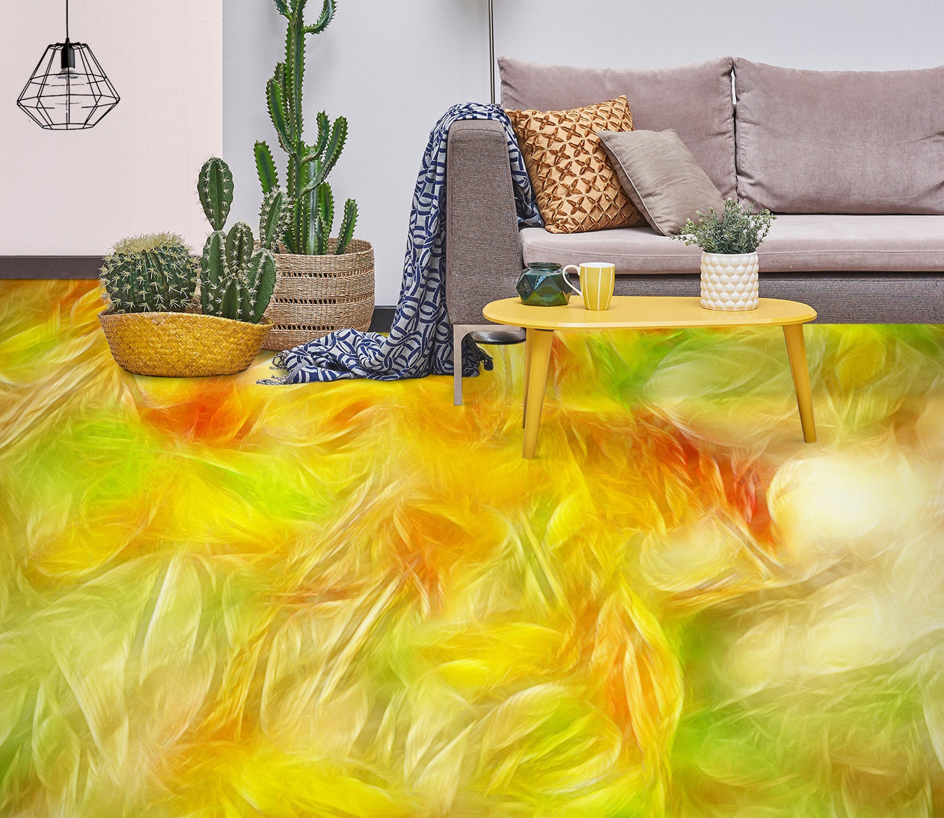 3D Bright Yellow Dream 1325 Floor Mural  Wallpaper Murals Self-Adhesive Removable Print Epoxy