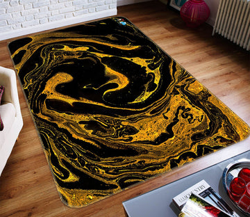 3D Black Gold Vortex 17 Non Slip Rug Mat Mat AJ Creativity Home 