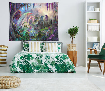 3D Tree Vine Dragon 952 Rose Catherine Khan Tapestry Hanging Cloth Hang