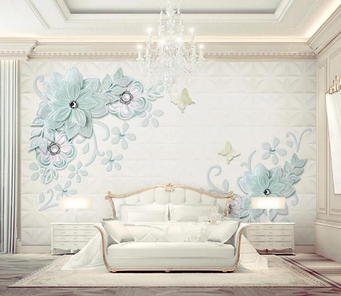 3D Butterfly Flower 369 Wall Murals Wallpaper AJ Wallpaper 2 