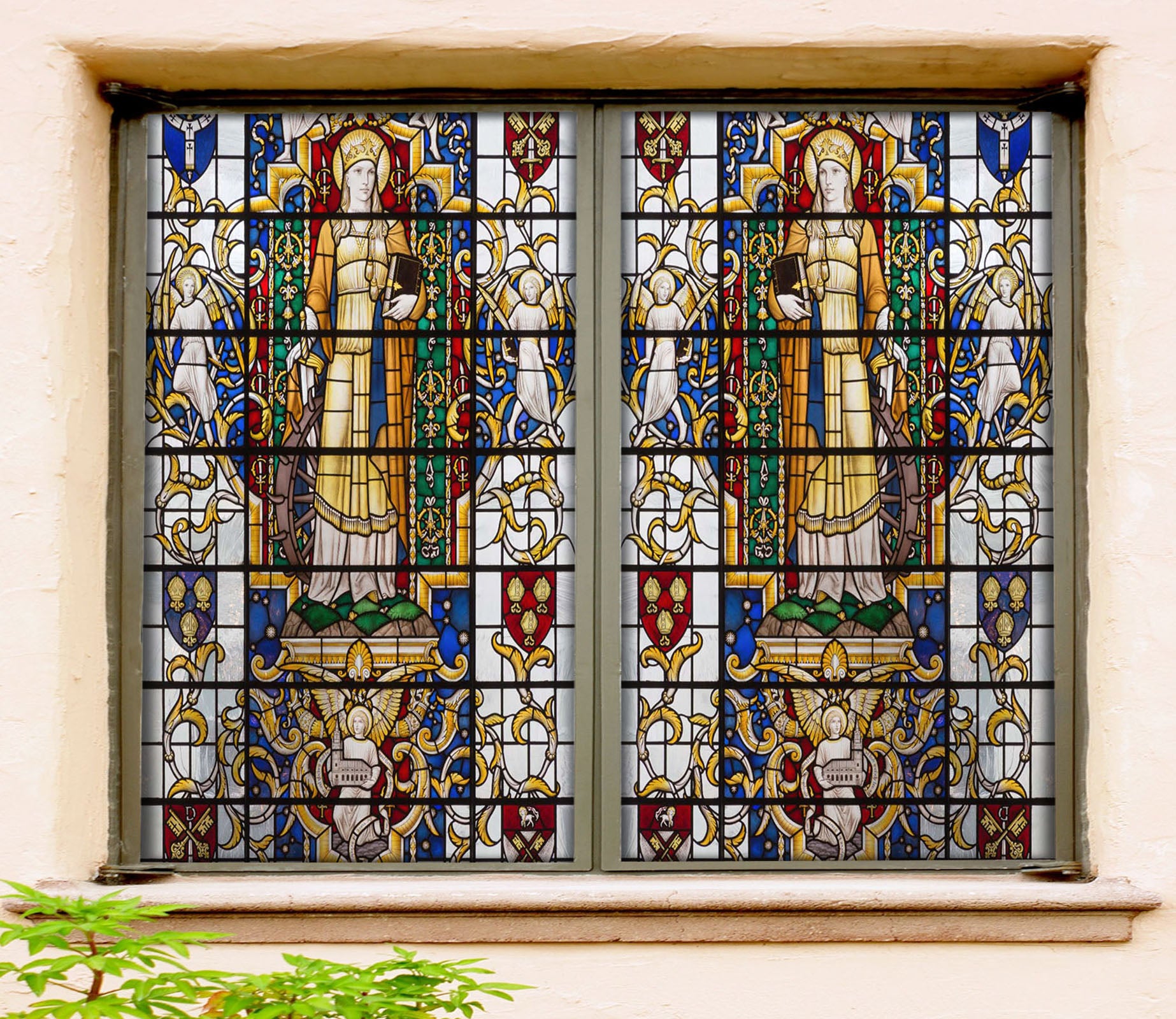 3D Messenger Book 065 Window Film Print Sticker Cling Stained Glass UV Block