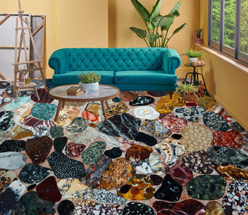 3D Dark Colored Stones 251 Floor Mural  Wallpaper Murals Rug & Mat Print Epoxy waterproof bath floor