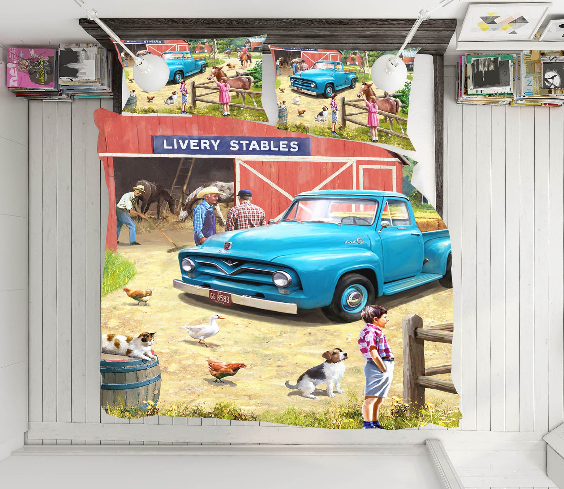 3D Farm Car 12521 Kevin Walsh Bedding Bed Pillowcases Quilt