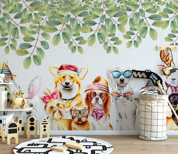 3D Hat Puppy WC502 Wall Murals
