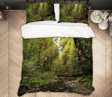 3D Forest Stream 62178 Kathy Barefield Bedding Bed Pillowcases Quilt