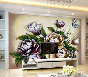 3D Rose Butterfly WC897 Wall Murals