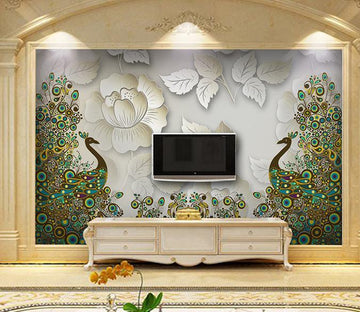 3D Peacock Flower 105 Wall Murals Wallpaper AJ Wallpaper 2 
