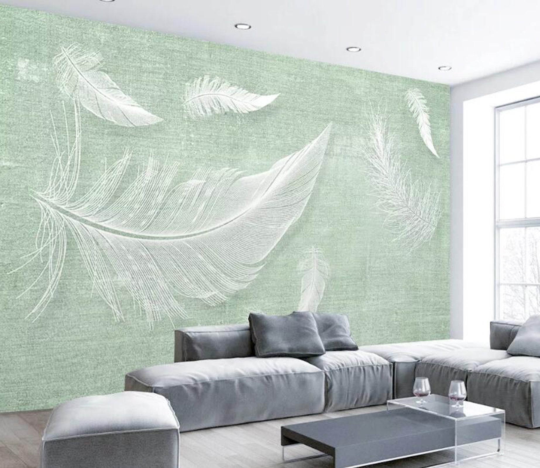 3D White Feather WC27 Wall Murals Wallpaper AJ Wallpaper 2 