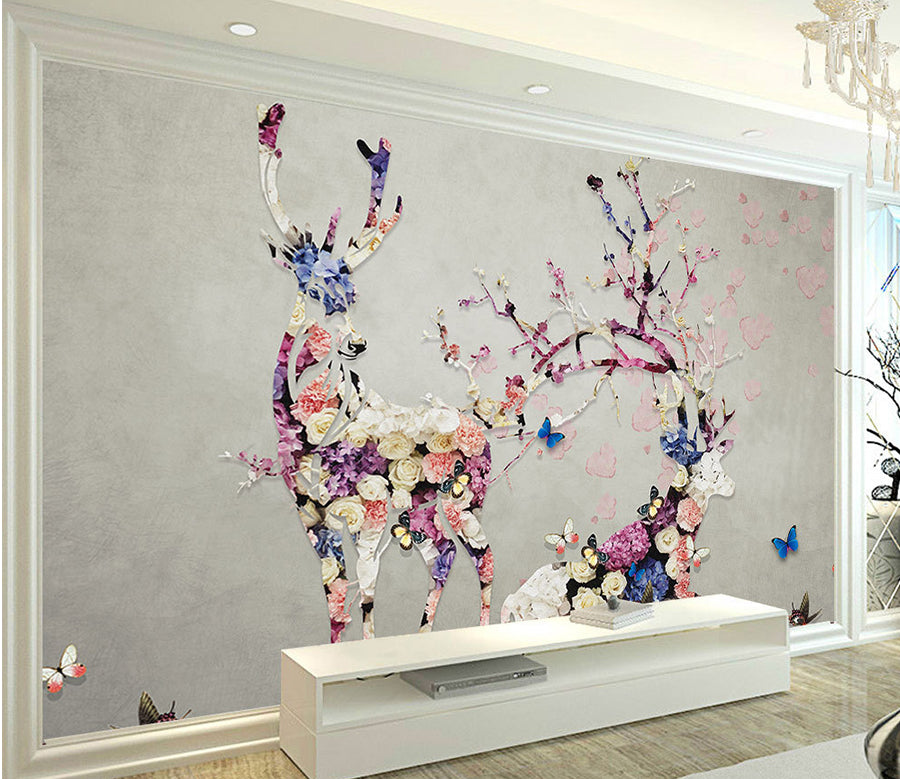 3D Applique Deer WG253 Wall Murals