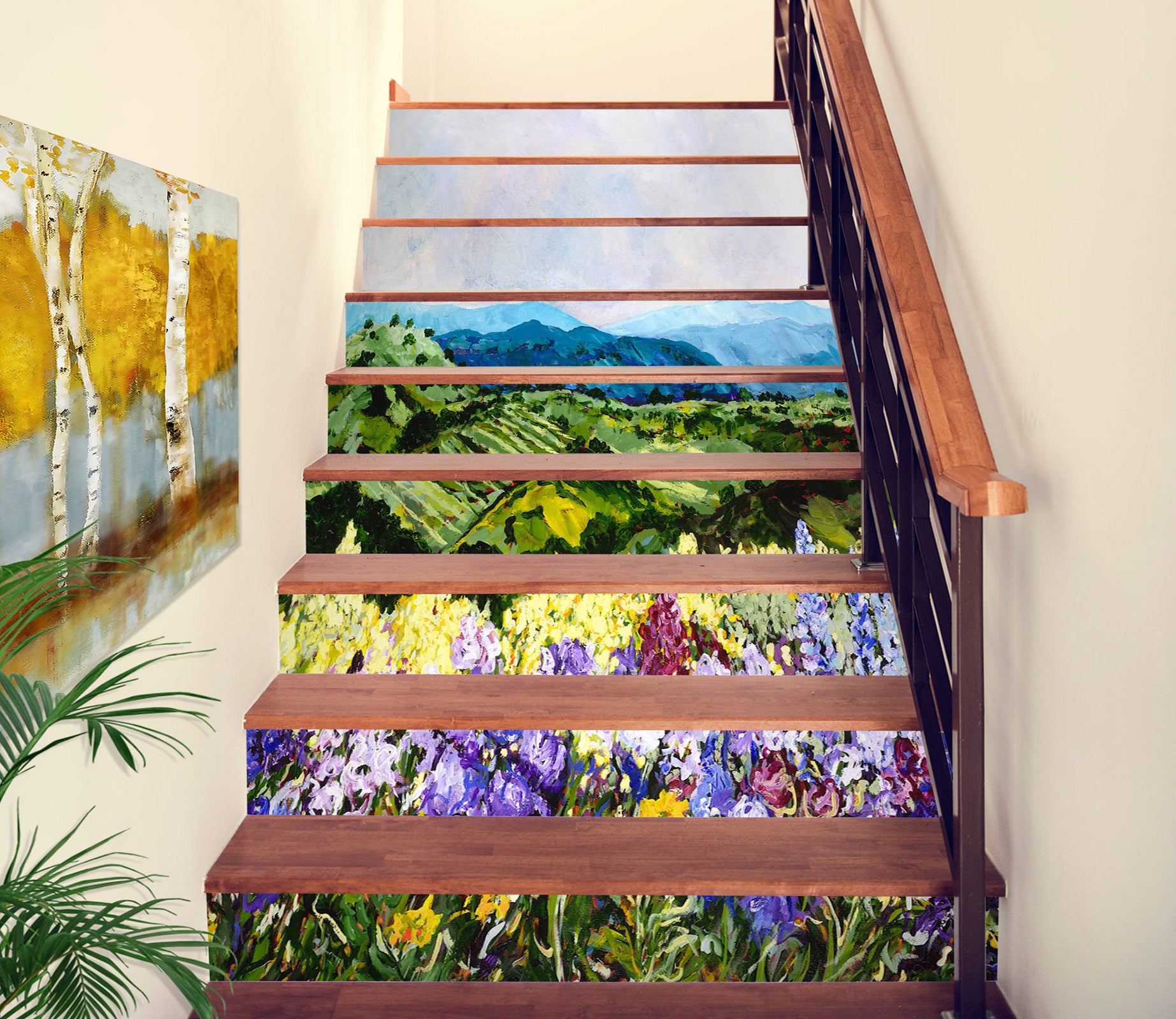 3D Flower Bush Hillside Field 89171 Allan P. Friedlander Stair Risers