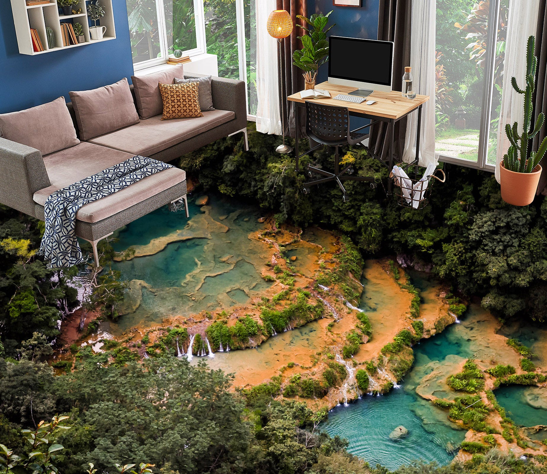 3D Terraced Art 035 Floor Mural  Wallpaper Murals Rug & Mat Print Epoxy waterproof bath floor