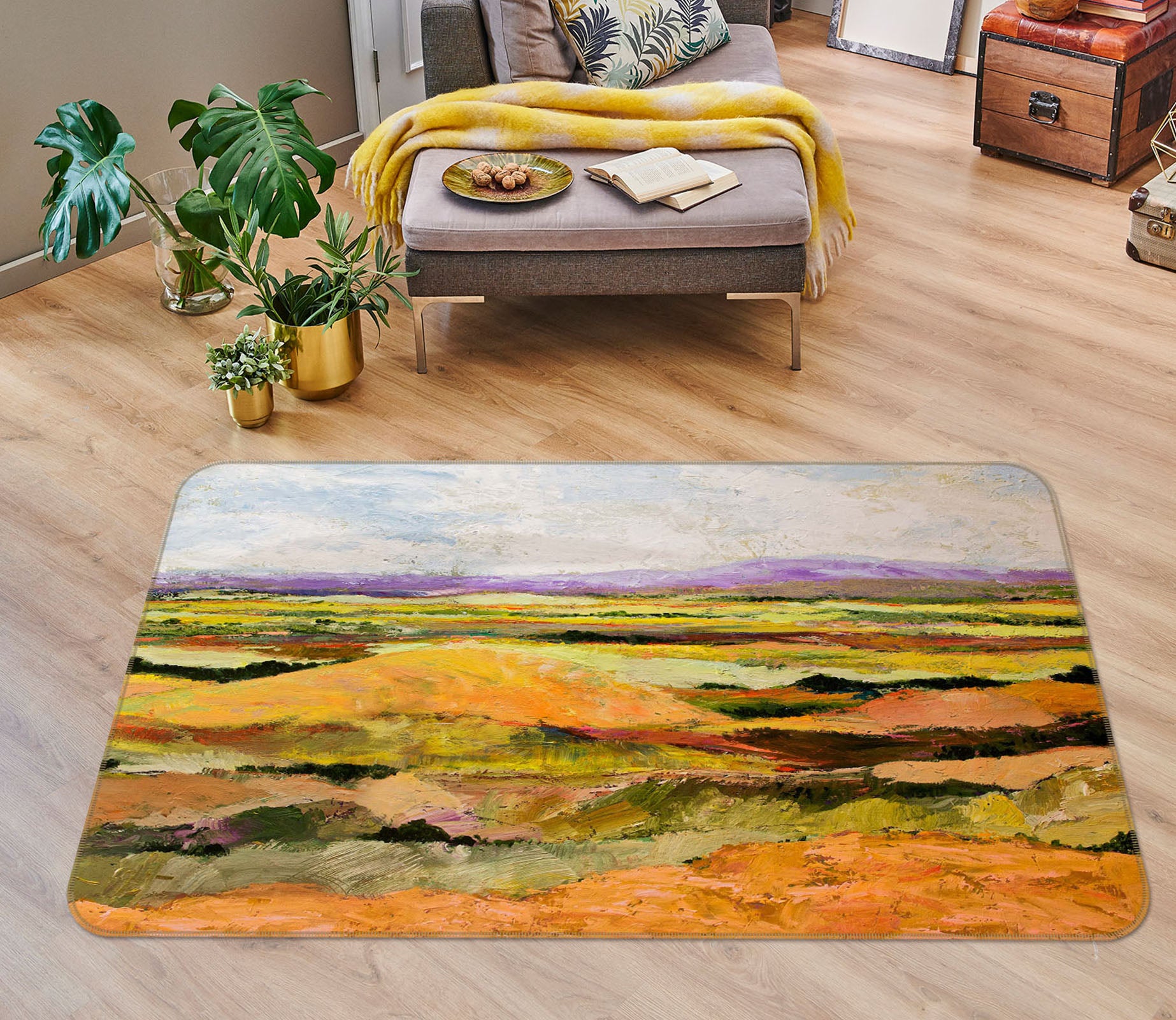 3D Autumn Field 1052 Allan P. Friedlander Rug Non Slip Rug Mat