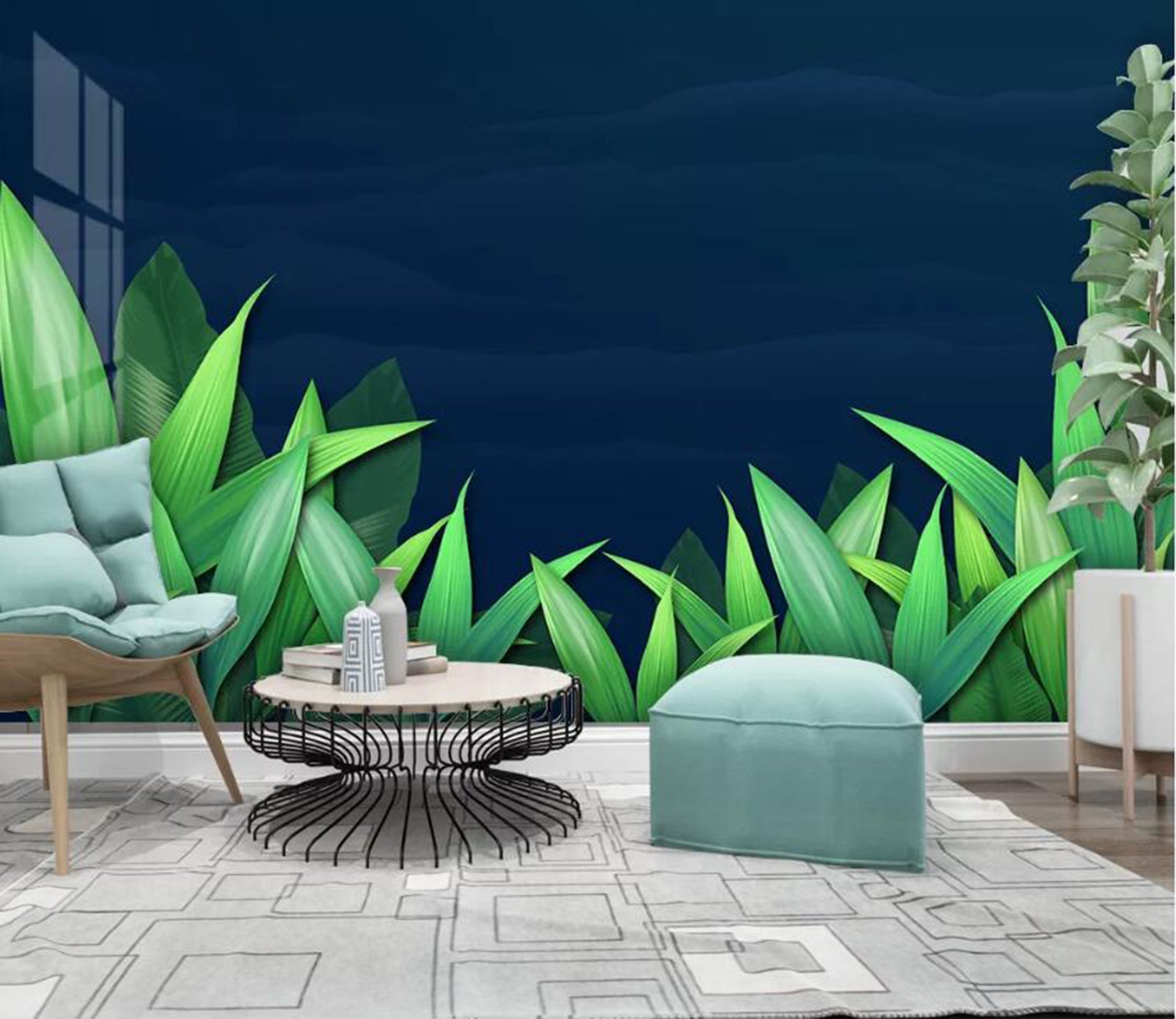 3D Green Leaf WC97 Wall Murals Wallpaper AJ Wallpaper 2 