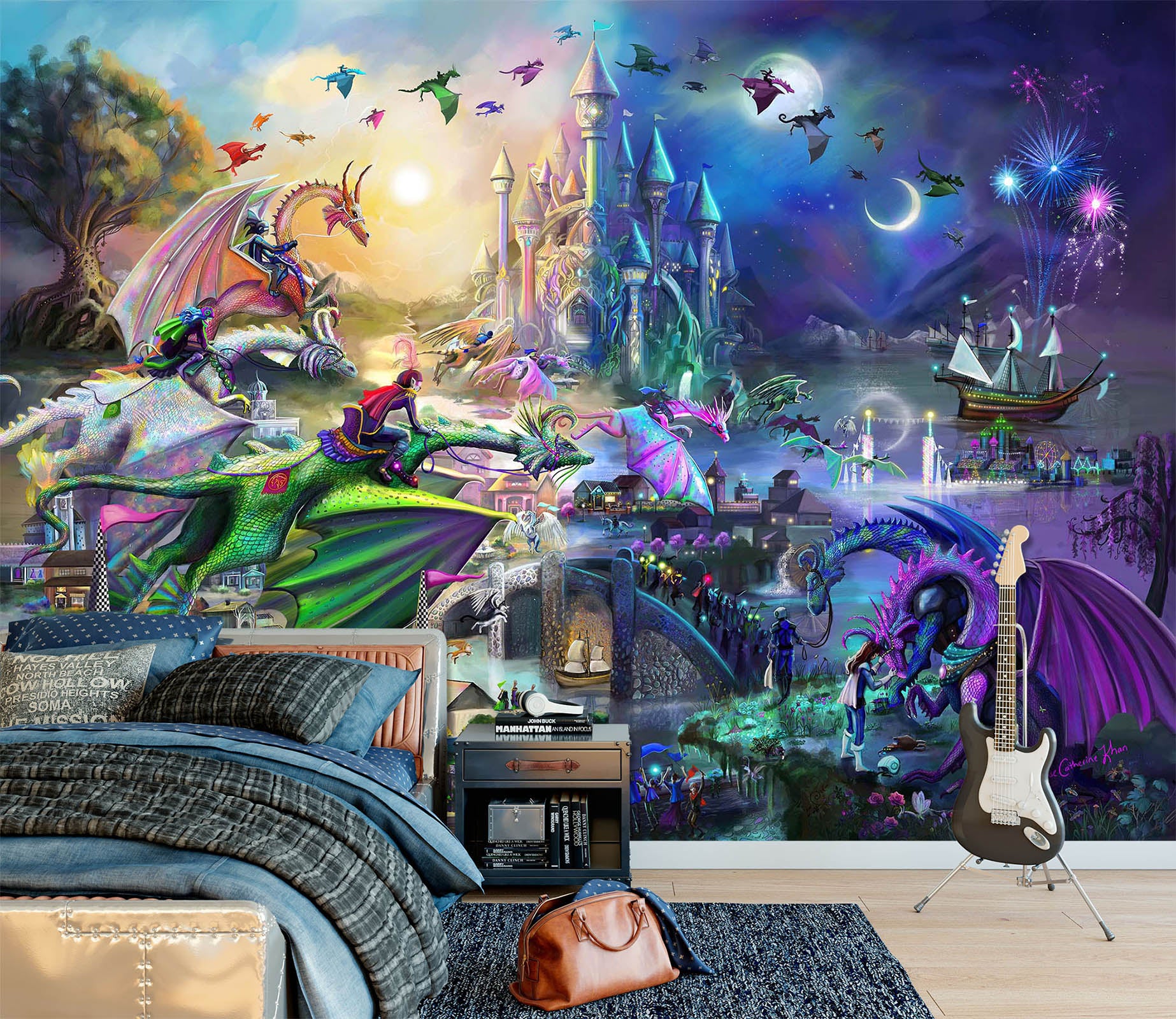 3D Mysterious World 1408 Rose Catherine Khan Wall Mural Wall Murals