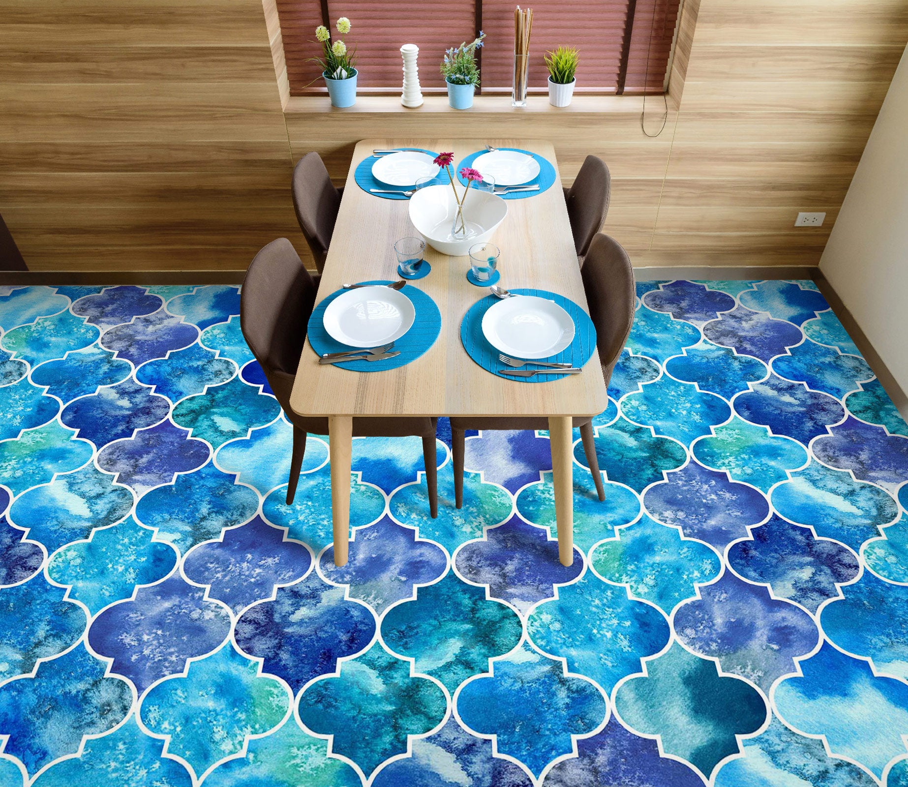 3D Dazzling Blue Purple 1123 Floor Mural  Wallpaper Murals Self-Adhesive Removable Print Epoxy