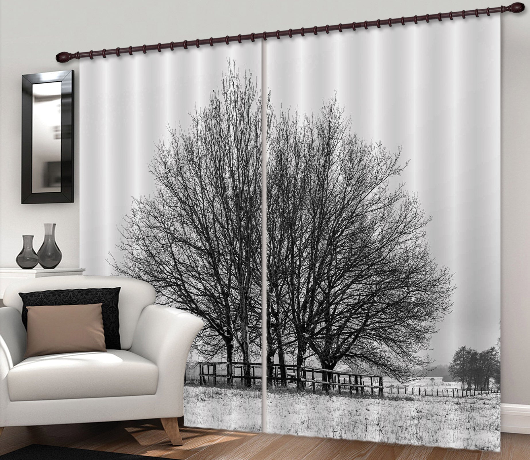 3D Black Tree 052 Assaf Frank Curtain Curtains Drapes