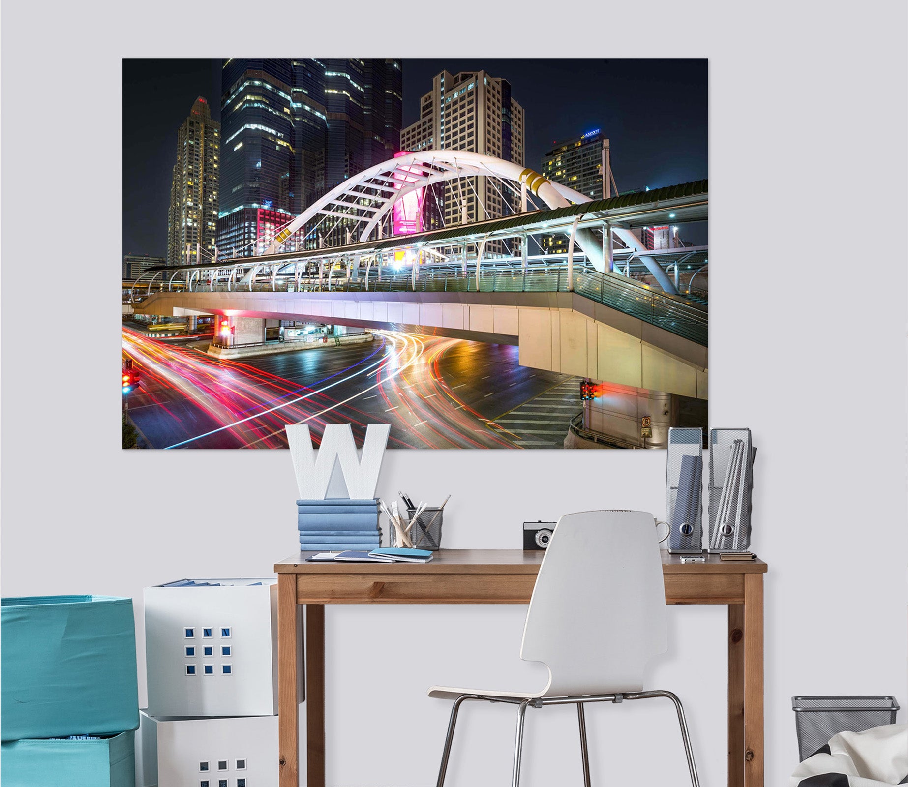 3D Bangkok Bridge 107 Marco Carmassi Wall Sticker