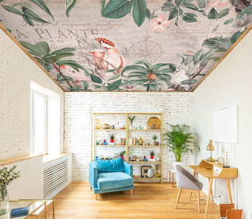 3D Pink Parrot Tree 5272 Andrea Haase Ceiling Wallpaper Murals