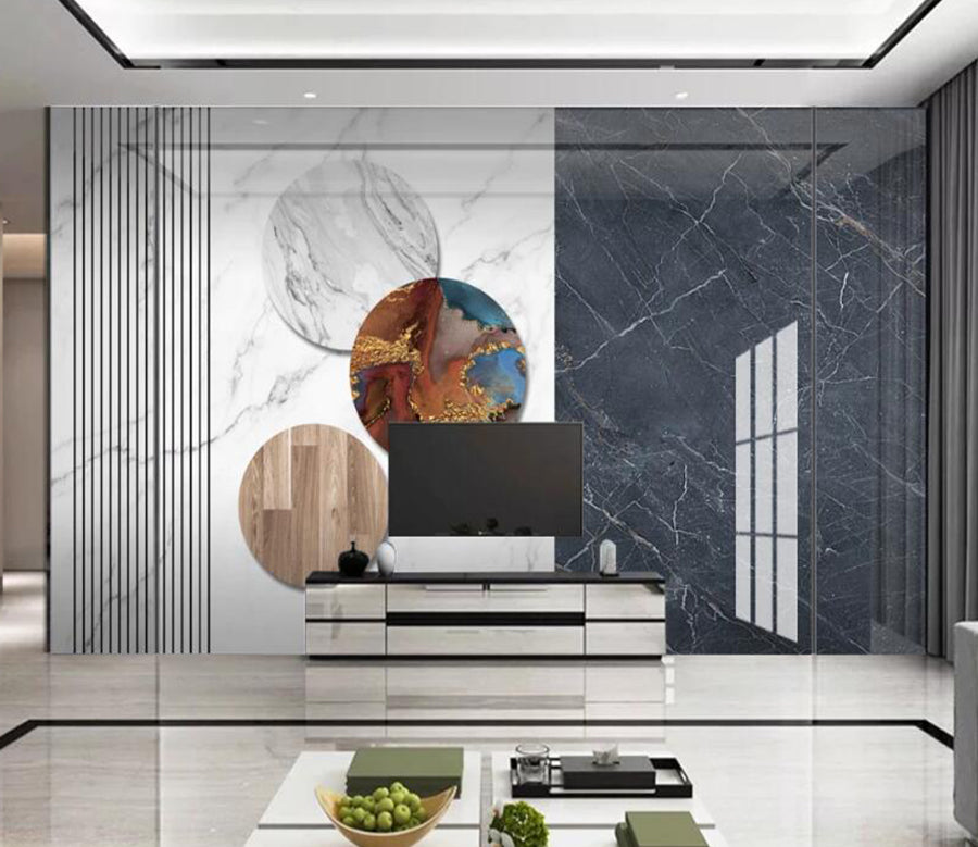 3D Three-color Disc 334 Wall Murals