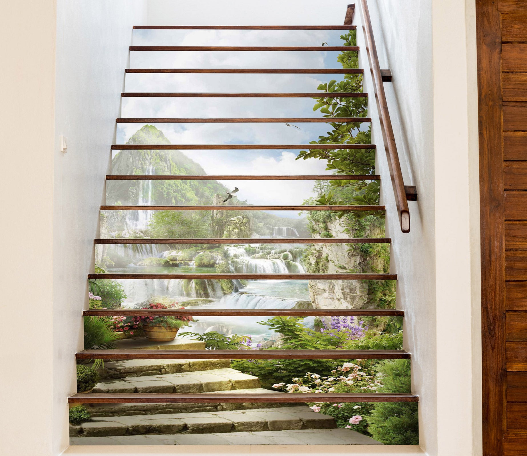 3D Misty Mountains 054 Stair Risers