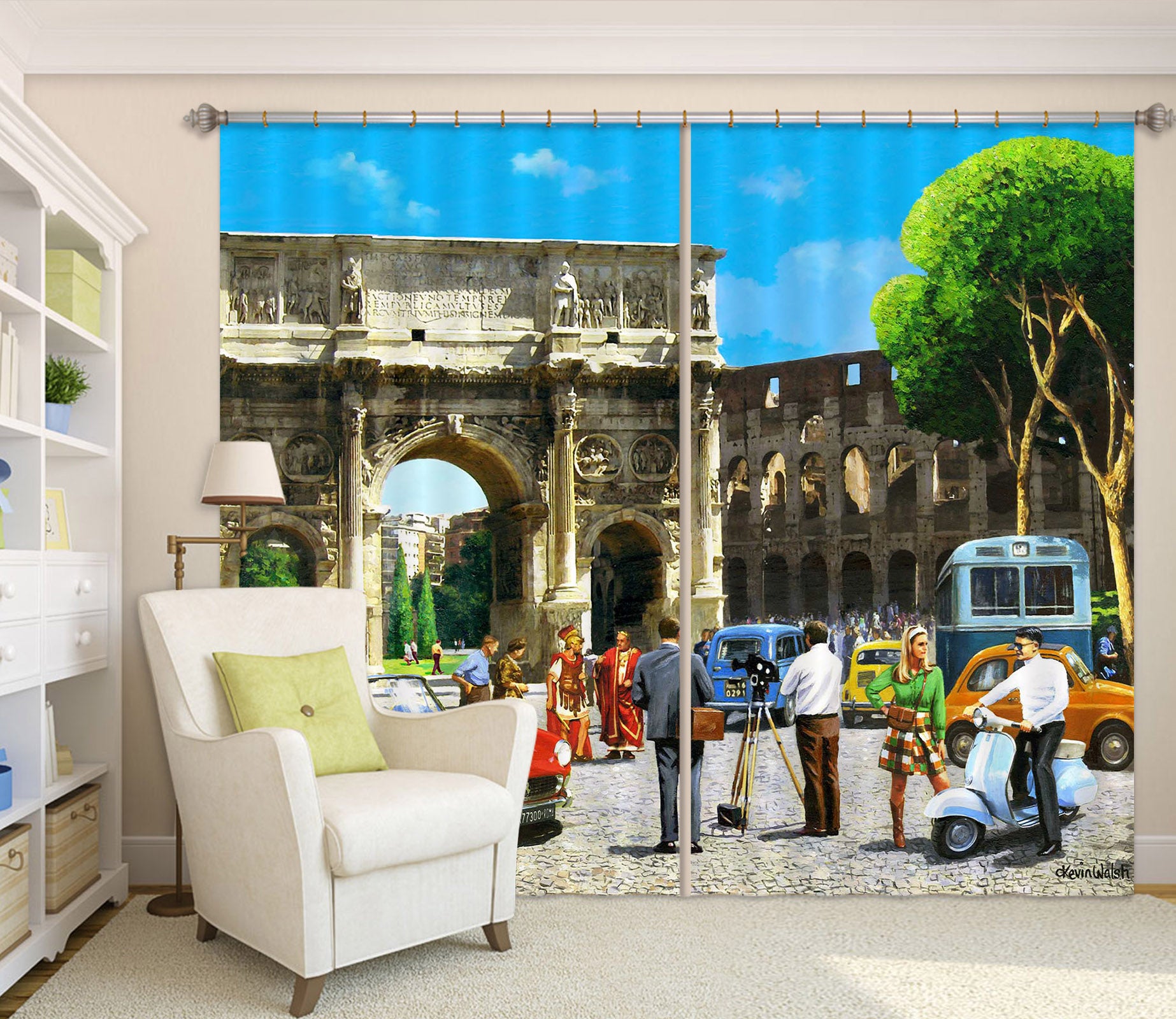 3D Car Pedestrian 153 Kevin Walsh Curtain Curtains Drapes