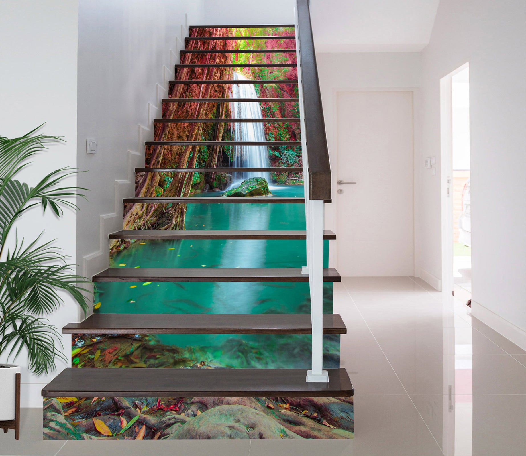 3D Elegant Waterfall 359 Stair Risers