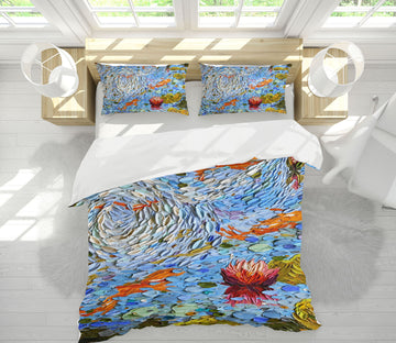 3D Lotus Pond 2113 Dena Tollefson bedding Bed Pillowcases Quilt