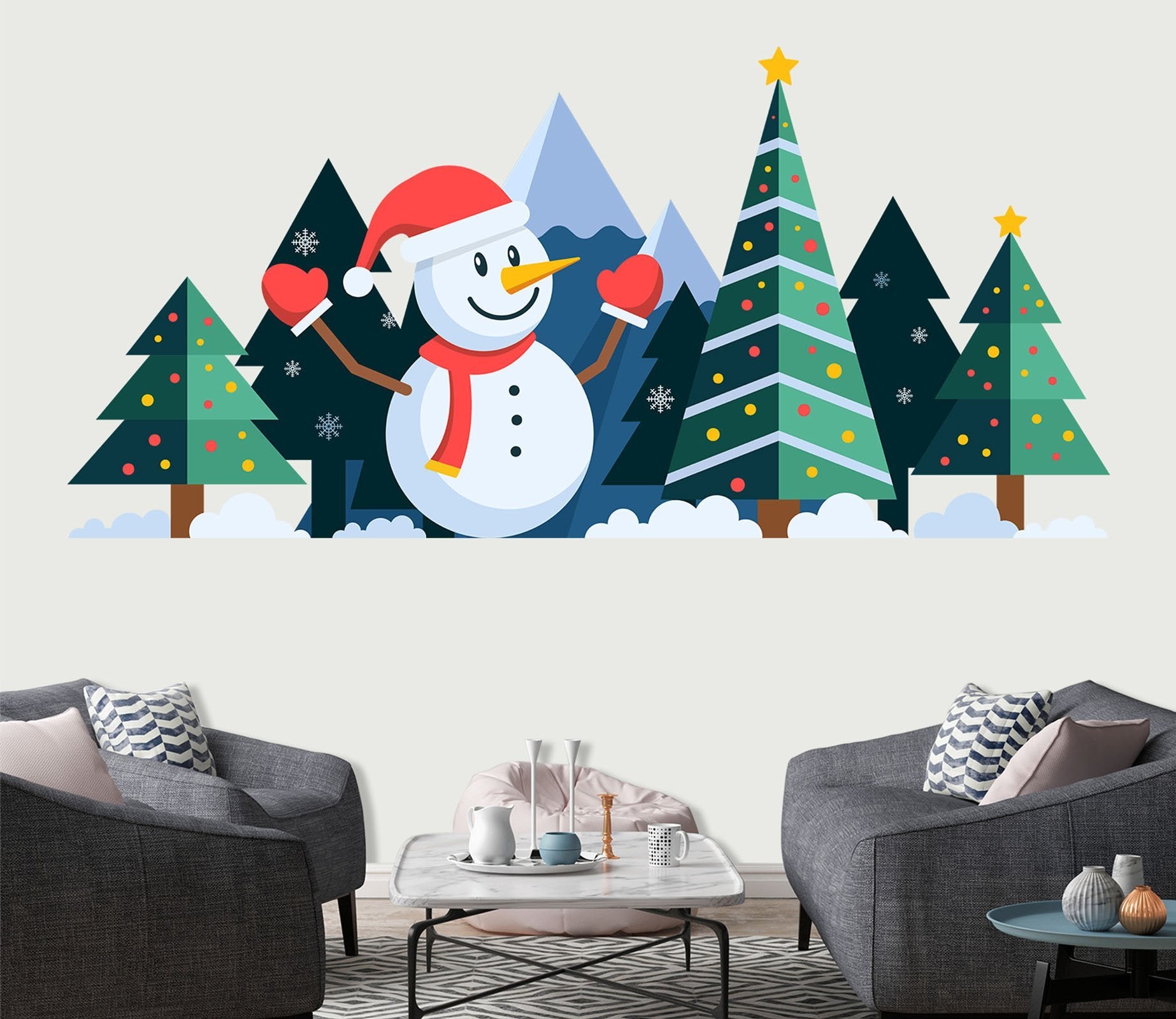3D Christmas Tree Colored Dots 19 Wall Stickers Wallpaper AJ Wallpaper 