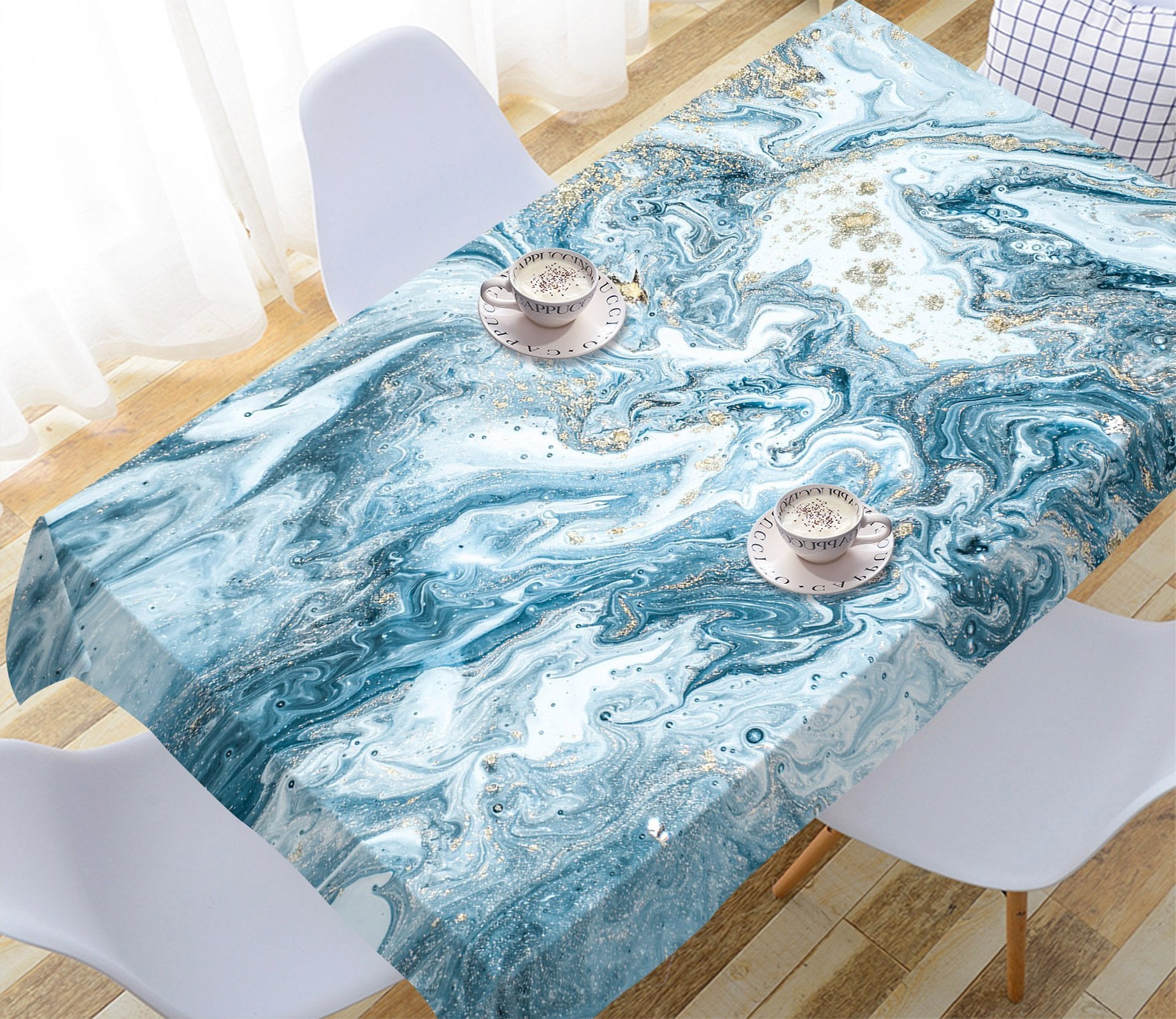 3D Wavy Green Painting 66 Tablecloths Wallpaper AJ Wallpaper 