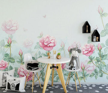 3D Flowers In The Mist 888 Wall Murals