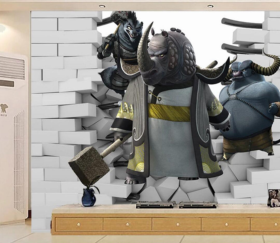 3D Cow Monster WC125 Wall Murals