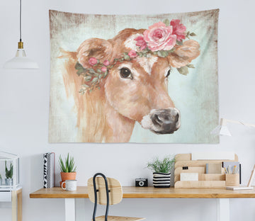 3D Cow Wreath 7811 Debi Coules Tapestry Hanging Cloth Hang